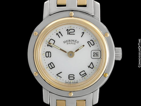 Hermes Ladies Clipper 2-Tone Quartz Watch - Stainless Steel & 18K Gold Plated