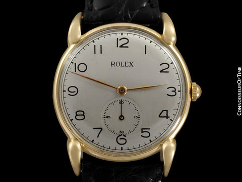 1940's Rolex Precision Vintage Mens Claw Lug Dress Watch - 18K Gold