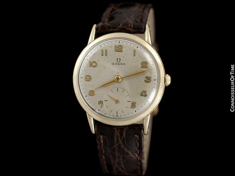 1948 Omega Vintage Mens Mid-Century Dress Watch - 14K Gold