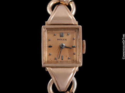 1940's Rolex Precision Vintage Pre-Cellini Ladies Watch, Ref. 5637 - 14K Rose Gold
