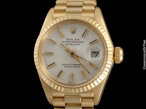 Rolex Ladies President (Datejust) Watch with White Dial - 18K Gold