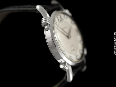1940's Hamilton Vintage Mens Midsize Watch, Beautiful Case - 14K White Gold & Diamonds