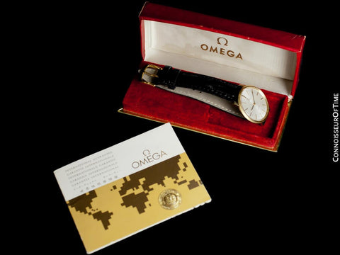 1971 Omega De Ville Mens 18K Gold Plated and Stainless Steel Dress Watch - Box & Papers
