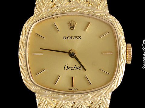 1990's Rolex Orchid Ladies Cellini Style Dress Watch - 18K Gold