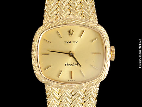 1990's Rolex Orchid Ladies Cellini Style Dress Watch - 18K Gold