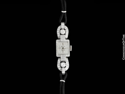 1940's Rolex Ladies Vintage Cocktail Watch - Platinum with 3 Carats of Diamonds