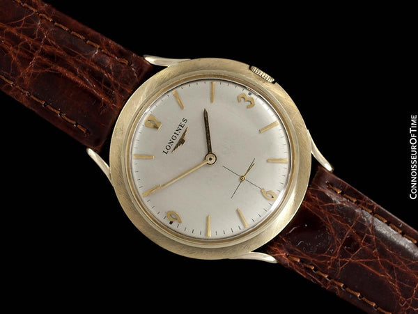 1963 Longines Vintage Mens Modernist Dress Watch - 14K Gold