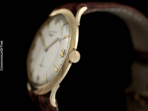 1963 Longines Vintage Mens Modernist Dress Watch - 14K Gold
