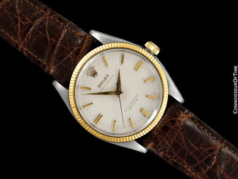 1957 Rolex Oyster Perpetual Classic Vintage Mens Automatic Watch, Ref. 6567 - Stainless Steel & 18K Gold