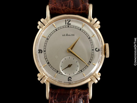 1943 Jaeger-LeCoultre Vintage Mens Midsize Watch, Beautiful Case - 14K Gold