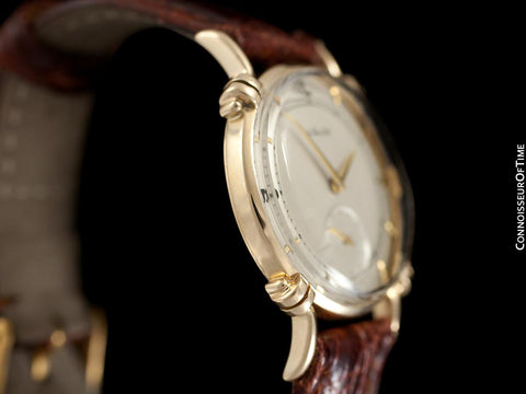 1943 Jaeger-LeCoultre Vintage Mens Midsize Watch, Beautiful Case - 14K Gold