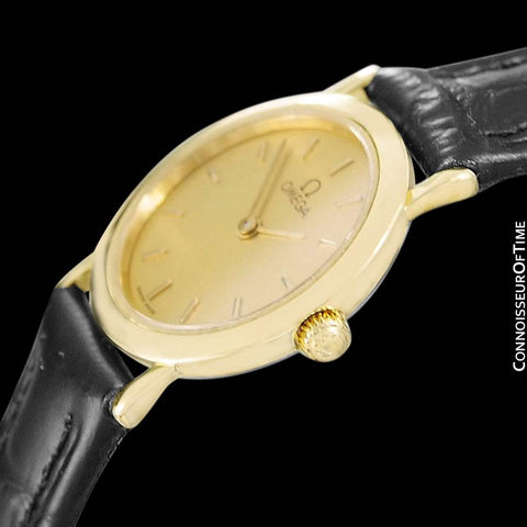 Omega De Ville Ladies Dress Quartz Watch - 18K Gold Plated & Stainless Steel