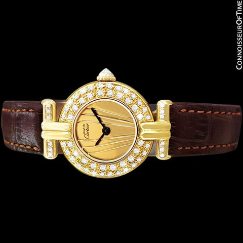 Cartier Colisee Ladies Vendome Vermeil Watch - 18K Gold over Sterling Silver with Diamonds