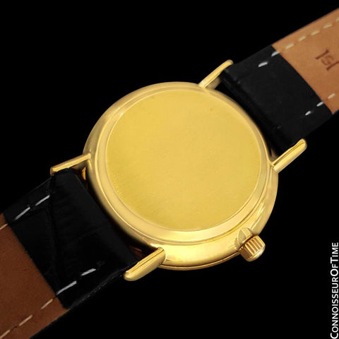 1974 Omega De Ville Vintage Mens Handwound Gray Vignette Dial Dress Watch - 18K Gold Plated