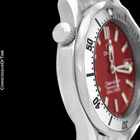 Omega Seamaster Midsize 300M Red Professional Divers Stainless Steel 2562.60 Watch - Rare Marui Special Edition
