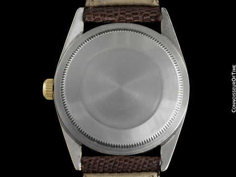 1964 Rolex Oyster Perpetual Vintage Mens Gold Shell Watch with Rare Underline Dial - 14K Gold & Stainless Steel - Papers