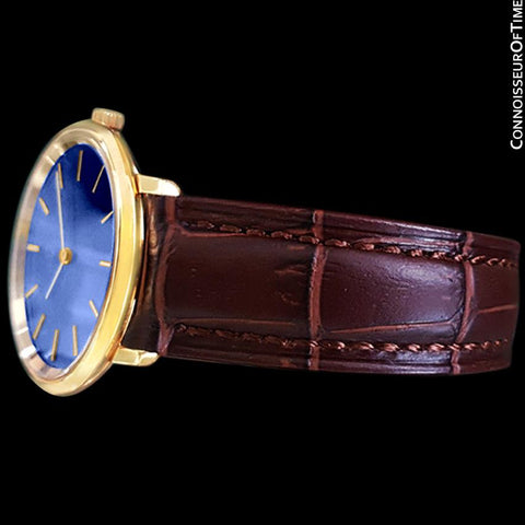 1970's Omega De Ville Vintage Mens Midsize Ultra Thin Dress Watch - 18K Gold Plated