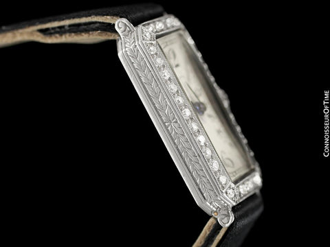 1920 Patek Philippe Tiffany & Co. Vintage Art Nouveau Ladies Watch - Platinum & Diamonds