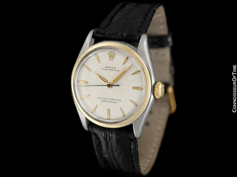1952 Rolex Oyster Perpetual Mens Vintage Ref. 6084 Watch, Stainless Steel & Gold