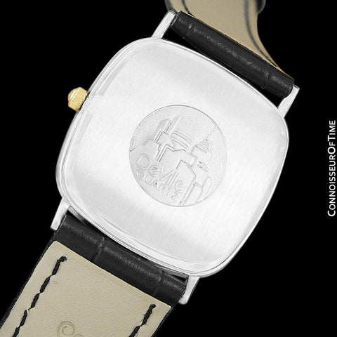 1980's Omega De Ville Vintage Mens Midsize Ultra Thin Dress Watch - Stainless Steel