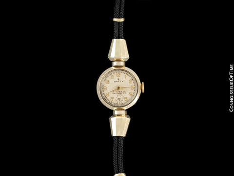 1937 Rolex Vintage Ladies Dress Watch with Scalloped Lugs - 9K Solid Gold