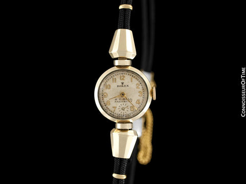 1937 Rolex Vintage Ladies Dress Watch with Scalloped Lugs - 9K Solid Gold
