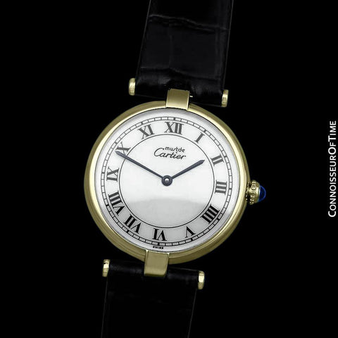 Must De Cartier Vendome Ladies Vermeil Watch - 18K Gold Over Sterling Silver