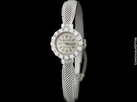 1960's Rolex Ladies Vintage Cocktail Watch - 18K White Gold & Diamonds