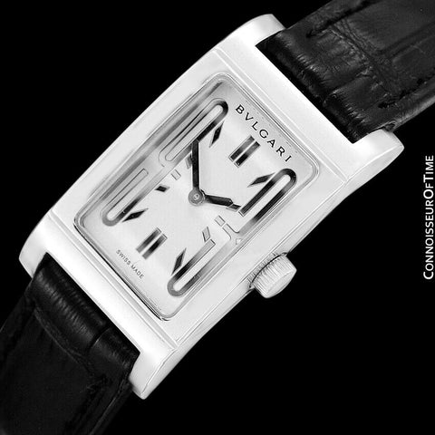 Bvlgari Rettangolo RT39S Ladies Rectangular Luxury Watch - Stainless Steel