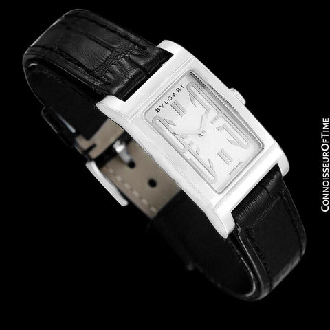 Bvlgari Rettangolo RT39S Ladies Rectangular Luxury Watch - Stainless Steel