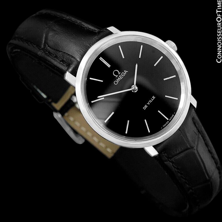 1977 Omega De Ville Vintage Mens Handwound Black Dial Dress Watch - St 1977 Omega De Ville Vintage Mens Handwound Black Dial Dress Watch - St