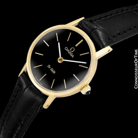 c. 1979 Omega De Ville Vintage Ladies Dress Watch - 18K Gold Plated & Stainless Steel