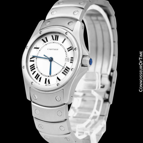 Cartier Santos Ronde Unisex Full Size Ladies Stainless Steel Bracelet Watch - W20027K1