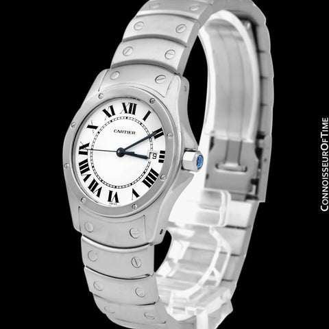 Cartier Santos Ronde Unisex Full Size Ladies Stainless Steel Bracelet Watch - W20027K1