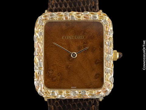 Gerald Genta Concord Mens Vintage Bark Watch (Designer of Audemars Piguet Royal Oak) - Multicolor 18K Gold