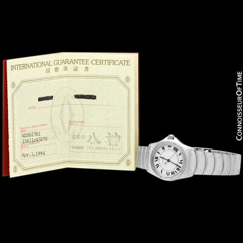 Cartier Santos Ronde Mens Midsize Unisex Bracelet Stainless Steel Watch - W20027K1