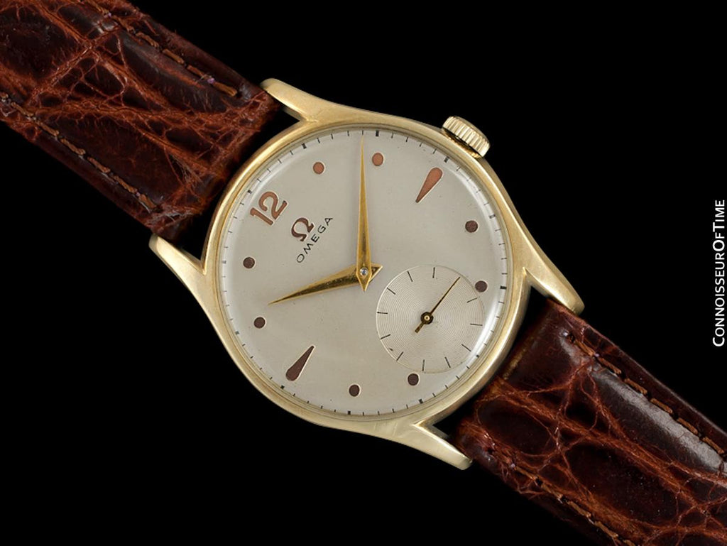 1950 Omega Vintage Mens 30T2 Based Dress Watch - 14K Solid Gold - Connoisseur of Time 1950 Omega Vintage Mens 30T2 Based Dress Watch - 14K Solid Gold - Connoisseur of Time