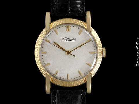 1952 Jaeger-LeCoultre Vintage Mens Watch, Automatic with Beautiful Hobnail Case - 18K Gold