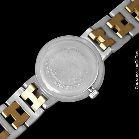 Hermes Ladies Clipper 2-Tone Quartz Watch with Dark Wine Dial - Stainless Steel & 18K Gold Plated