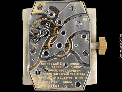 1941 Patek Philippe Vintage Mens Ref. 1438 Rectangular Watch with Hooded Lugs - 18K Rose Gold