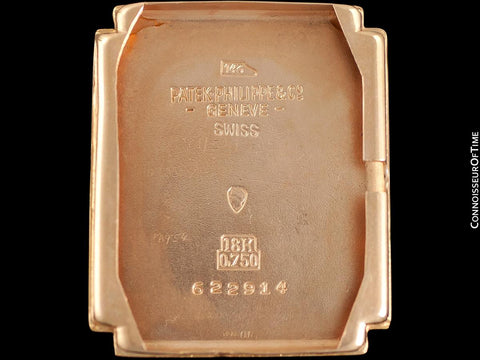 1941 Patek Philippe Vintage Mens Ref. 1438 Rectangular Watch with Hooded Lugs - 18K Rose Gold