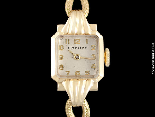 1940's Cartier Vintage Classic Ladies Handwound Watch - 14K Gold
