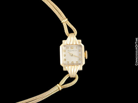 1940's Cartier Vintage Classic Ladies Handwound Watch - 14K Gold