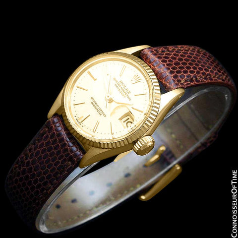 1963 Rolex Datejust (President) Ladies Vintage Watch with Champagne Dial - 18K Gold