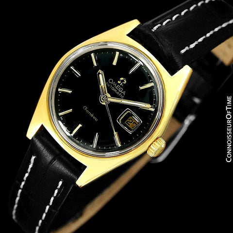 1970 Omega Geneve Vintage Ladies Automatic Retro Watch - 18K Gold Plated & Stainless Steel