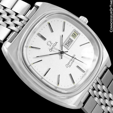 1978 Omega Seamaster Vintage Mens Quartz Day Date Watch with Bracelet - Stainless Steel