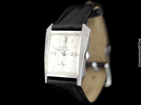1965 Jaeger-LeCoultre Vintage Mens Asymmetrical Watch - 14K White Gold & Diamonds
