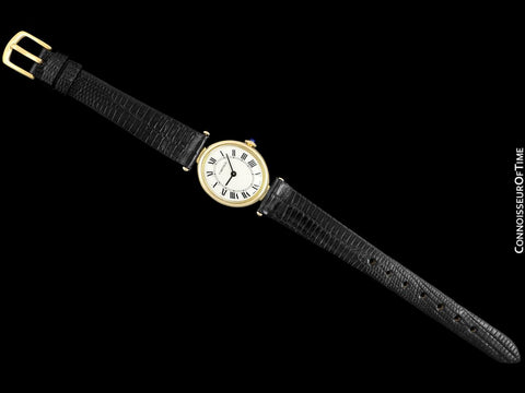 1970's Cartier Vendome Oval Vintage Classic Ladies Handwound Watch - 18K Gold