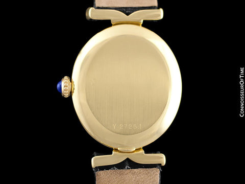 1970's Cartier Vendome Oval Vintage Classic Ladies Handwound Watch - 18K Gold