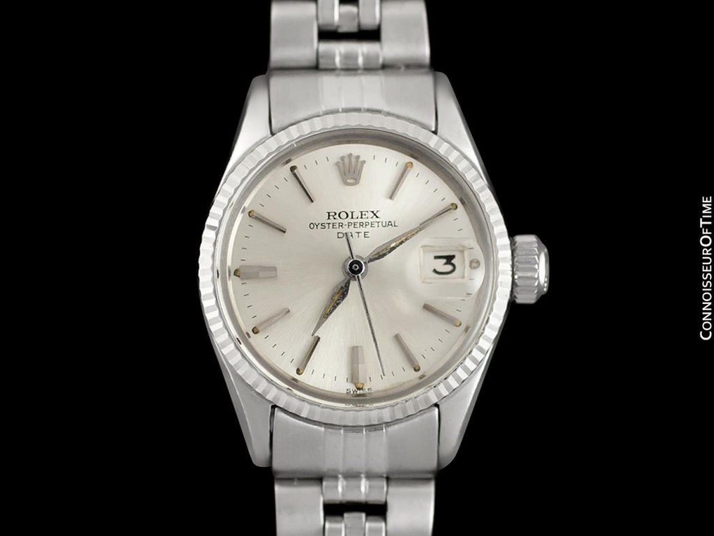 Silver Rolex Classic Model 1963 Rolex Classic Vintage Ladies Date